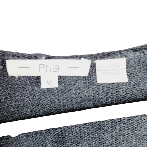 Pria Gray oversized V neck sweater size M - Picture 3 of 9